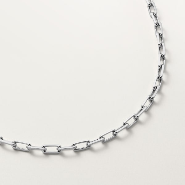 Santos de Cartier long necklace, chain, small model Non-rhodium finish white gold