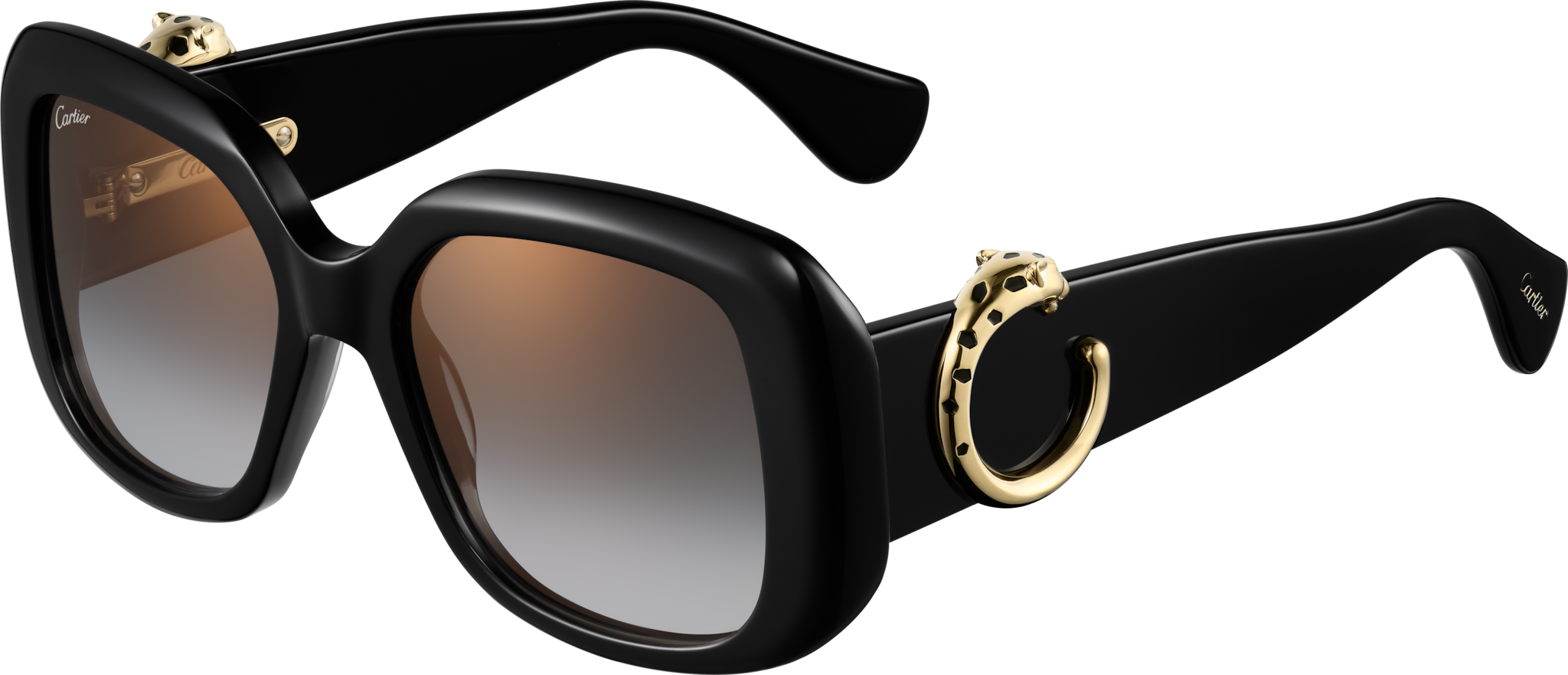 Panthère de Cartier SunglassesBlack composite, grey lenses