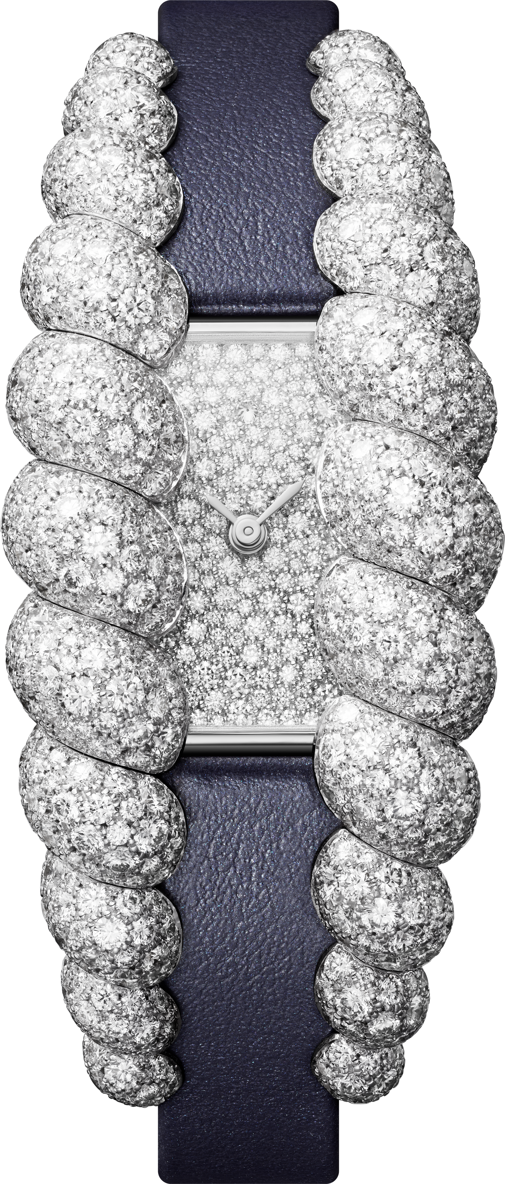 Tressage watchQuartz movement, white gold, diamonds, 2 interchangeable leather straps