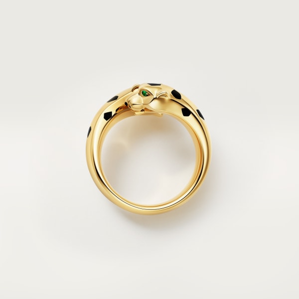 Panthère de Cartier ring Yellow gold, tsavorite garnets, lacquer