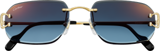 Signature C de Cartier 太陽眼鏡 光滑金色飾面金屬，藍色鏡片