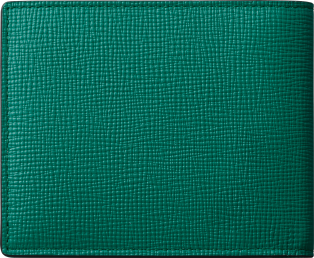 小型銀包，可容納6張信用卡，Cartier Losange 草綠色粒面小牛皮，鍍鈀飾面及草綠色琺瑯