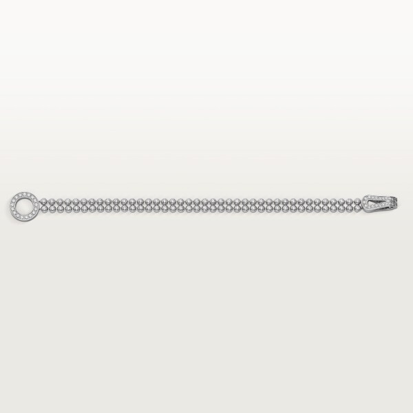 Agrafe bracelet, brilliant-cut diamonds, paved  White gold, diamonds