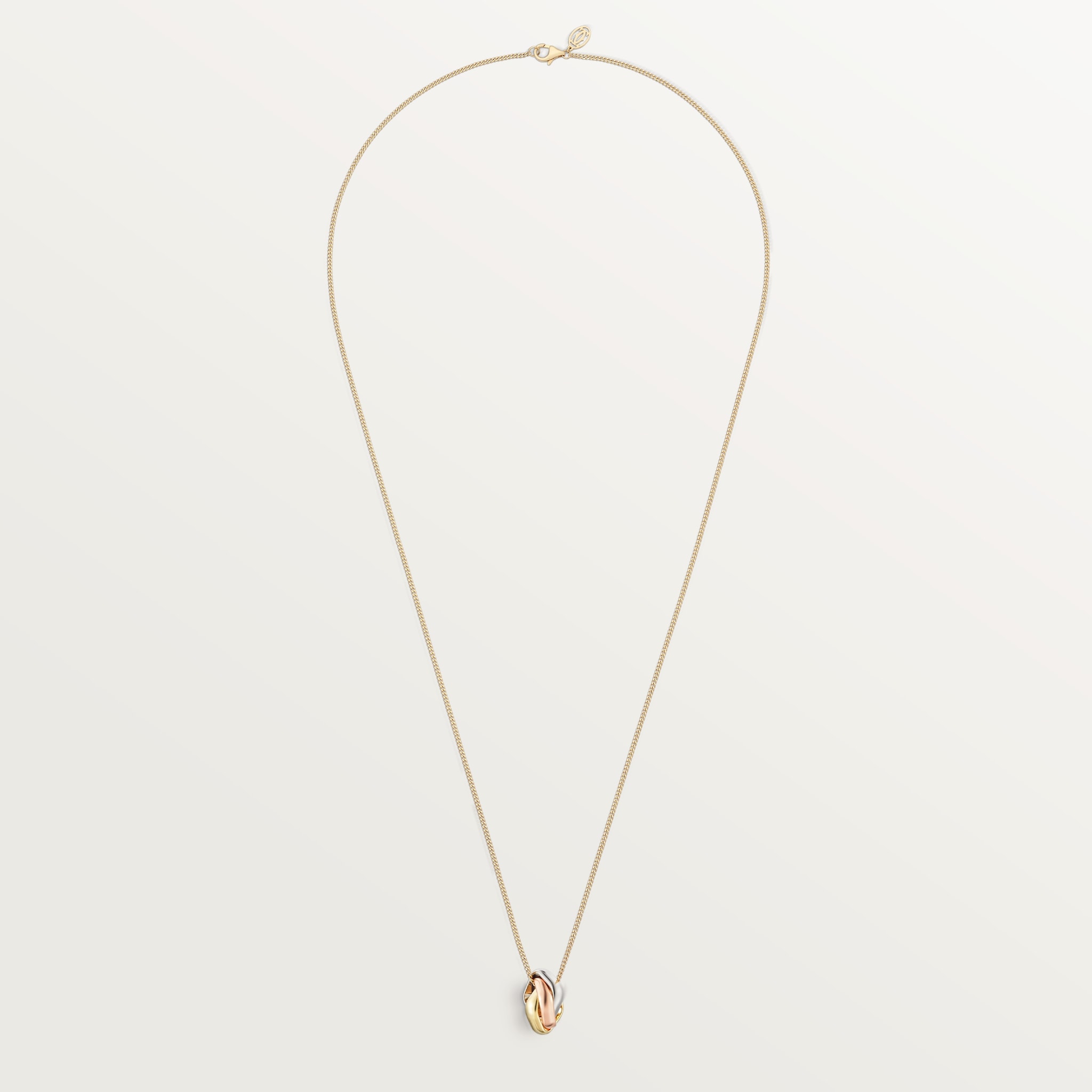 Trinity cushion necklaceWhite gold, yellow gold, rose gold