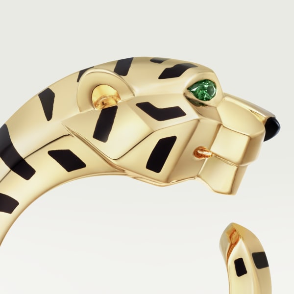 Indomptables de Cartier 戒指 黃金，黑色亮漆，縞瑪瑙，沙弗萊石榴石