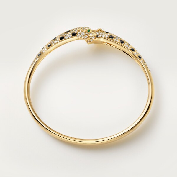 Panthère de Cartier bracelet, semi-paved Yellow gold, emeralds, onyx, diamonds
