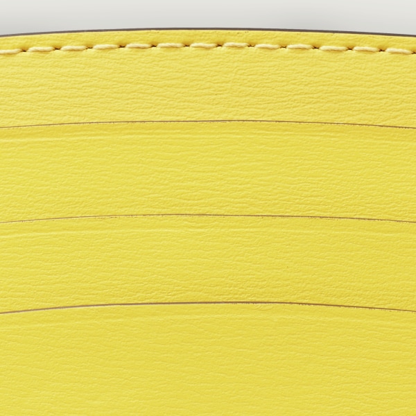 Panthère de Cartier 卡片夾 黃色小牛皮，鍍鈀飾面