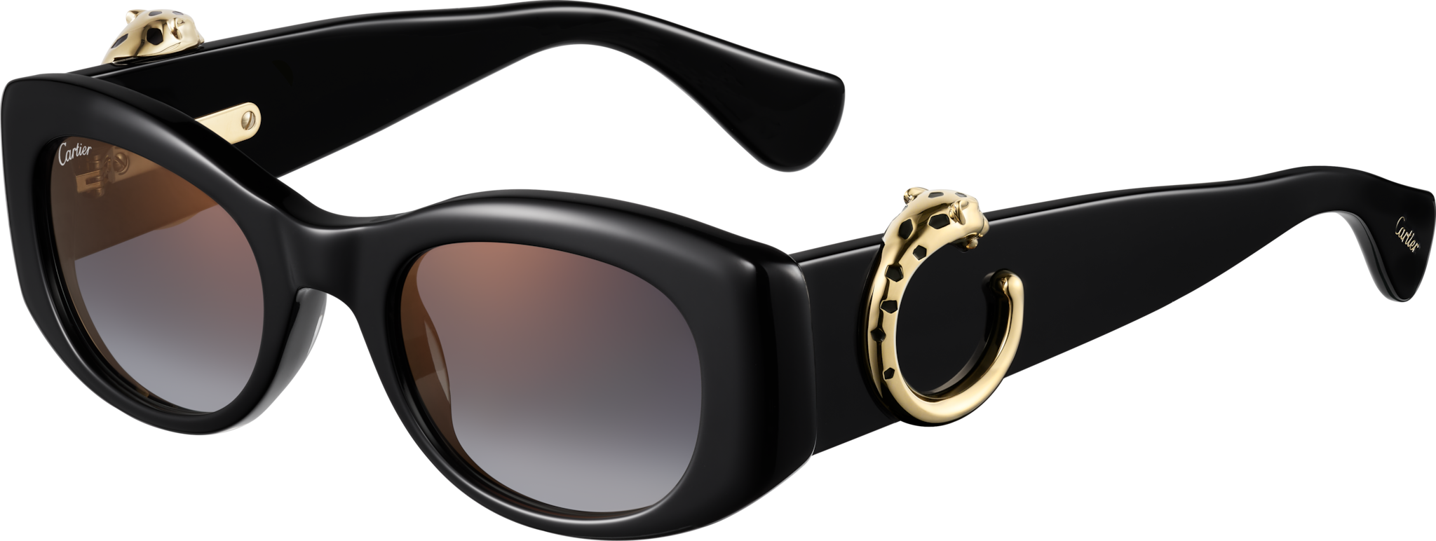 Panthère de Cartier SunglassesBlack composite, grey lenses