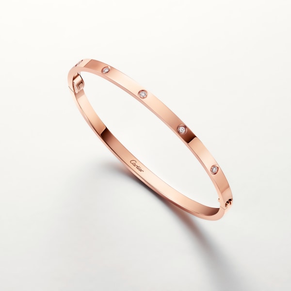 Love bracelet, small model, 10 diamonds Rose gold, diamond