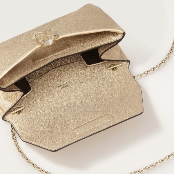 手拿包，Panthère Graphique 金色金屬亮面小牛皮，金色飾面