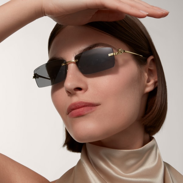 Panthère de Cartier sunglasses Smooth golden-finish metal, grey lenses