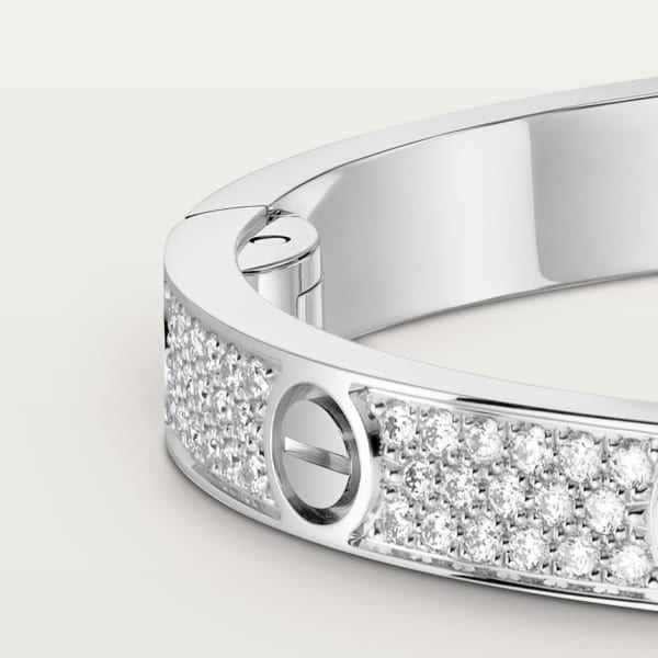 Love bracelet, medium model, paved White gold, diamonds