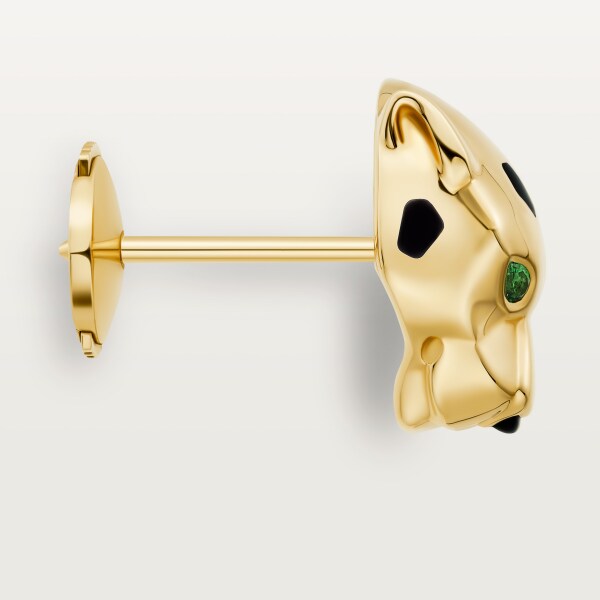 Panthère de Cartier 耳環 黃金，亮漆，沙弗萊石榴石，縞瑪瑙