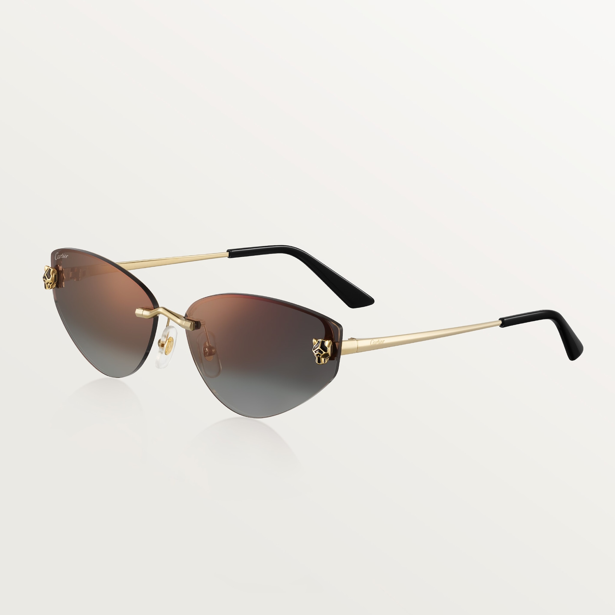 Panthère de Cartier sunglassesSmooth golden-finish metal, graduated grey lenses