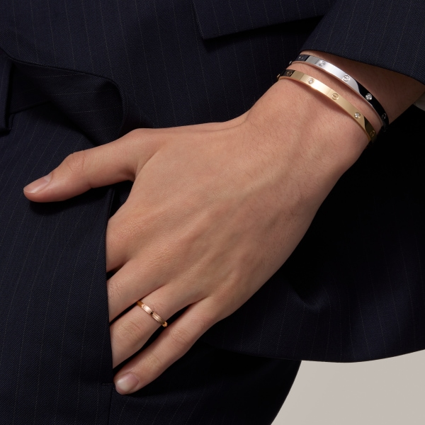 Love bracelet, medium model, 4 diamonds White gold, diamonds