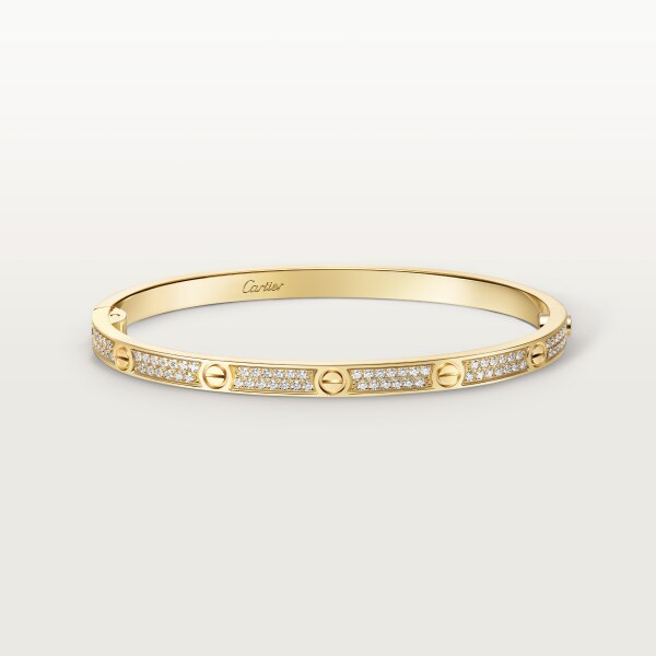 Love bracelet, small model, paved Yellow gold, diamonds