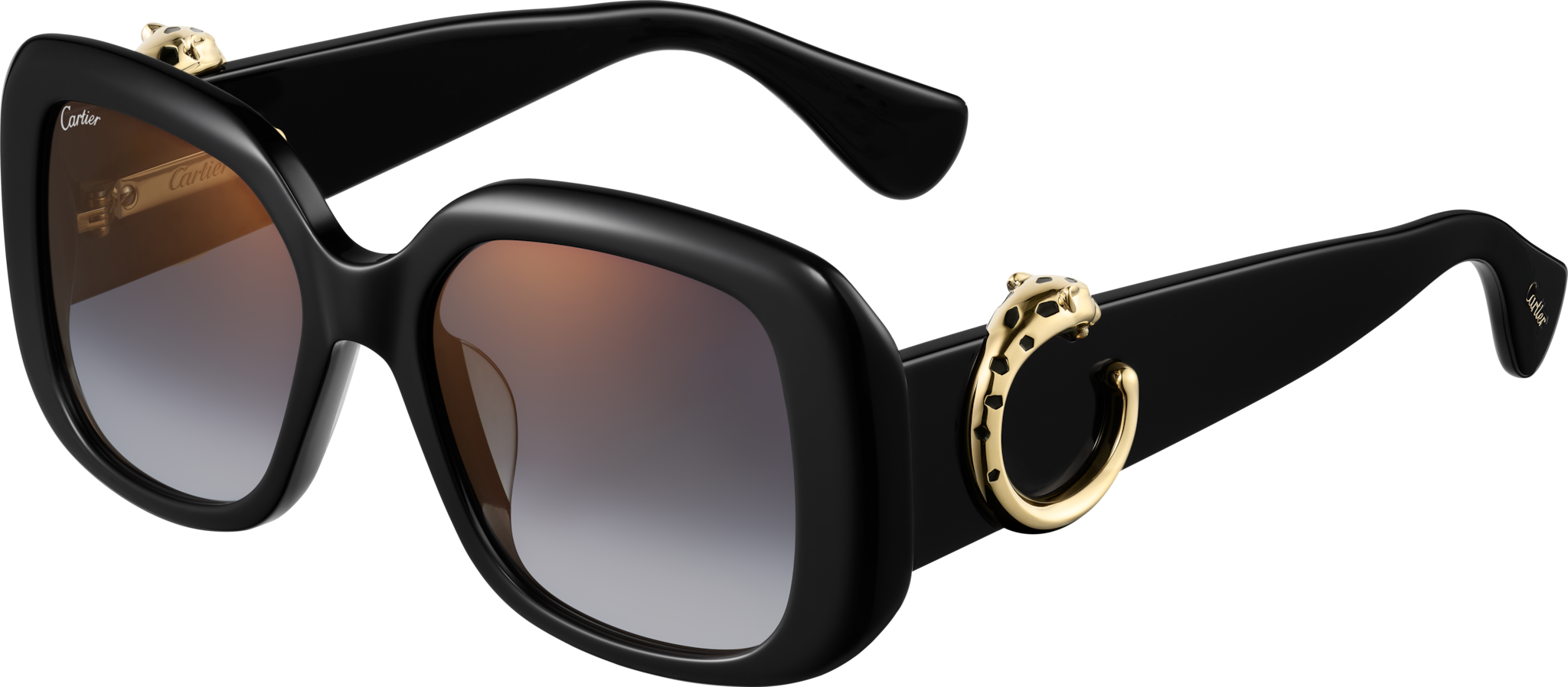 Panthère de Cartier SunglassesBlack composite, grey lenses 