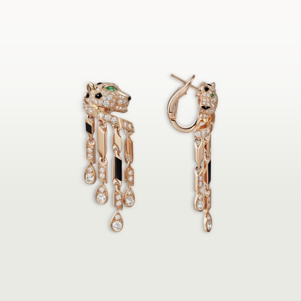 Panthère de Cartier earrings Rose gold, onyx, emeralds, diamonds