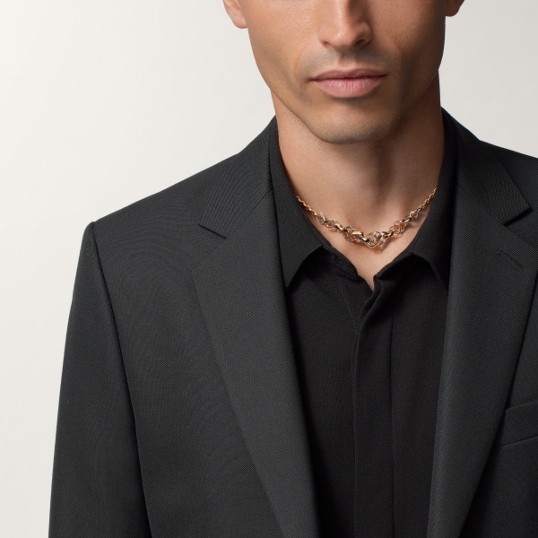 Trinity cushion necklace, medium model White gold, yellow gold, rose gold