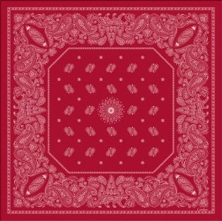 Double C Paisley 絲巾，90厘米  紅色斜紋真絲