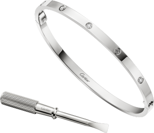 <span class='lovefont'>A </span> bracelet, small model, 6 diamonds White gold, diamonds