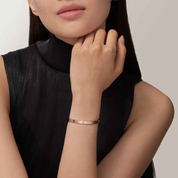 Love bracelet, medium model, 4 diamonds Rose gold, diamond