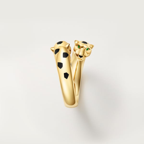 Panthère de Cartier ring Yellow gold, tsavorite garnets, lacquer