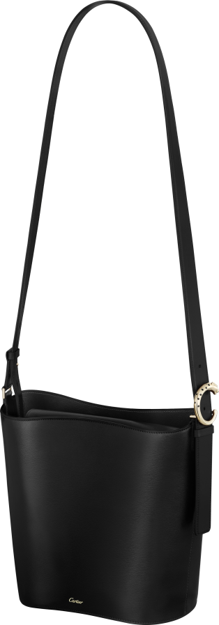 手袋，小型款，Panthère C de Cartier 黑色粒面小牛皮，金色飾面