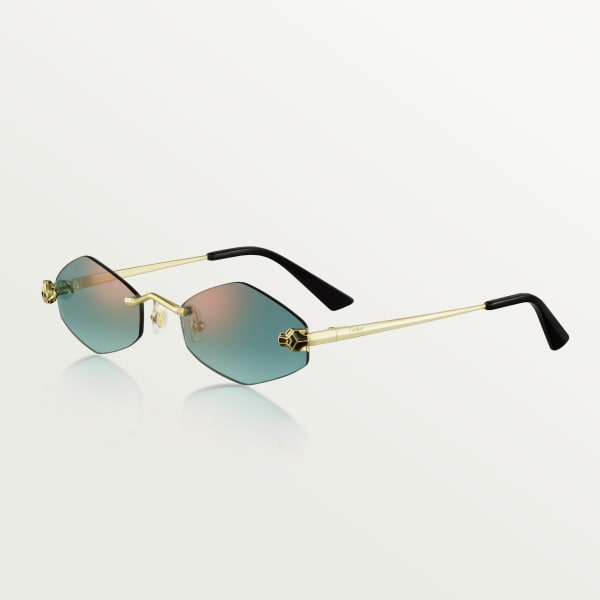 Panthère de Cartier sunglasses Smooth golden-finish metal, graduated green lenses