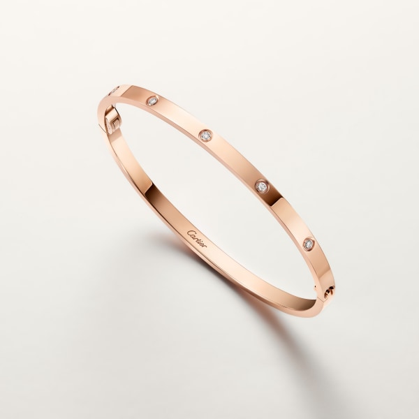 Love bracelet, small model, 6 diamonds Rose gold, diamond