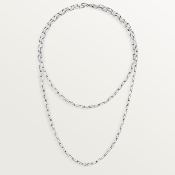 Santos de Cartier long necklace, chain, small model Non-rhodium finish white gold