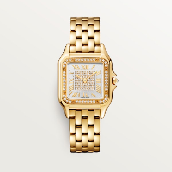 Panthère de Cartier 腕錶 中型款，石英機芯，黃金，鑽石