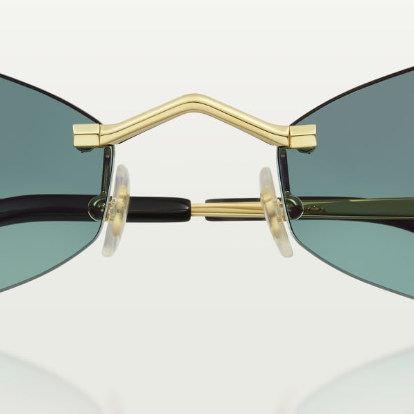 Panthère de Cartier 太陽眼鏡 光滑金色飾面金屬，綠色漸變鏡片