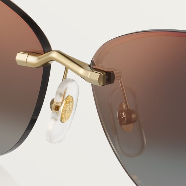 Panthère de Cartier sunglasses Smooth golden-finish metal, graduated grey lenses