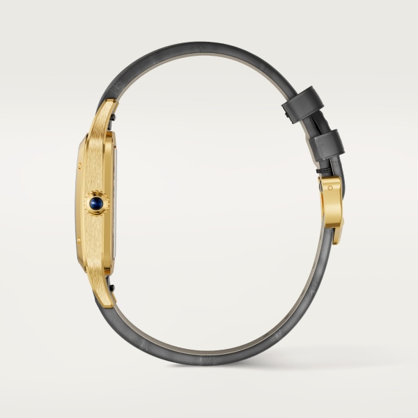 Santos-Dumont 微型擺陀鏤空腕錶 大型款，自動上鏈鏤空機械機芯，黃金，2條皮革錶帶