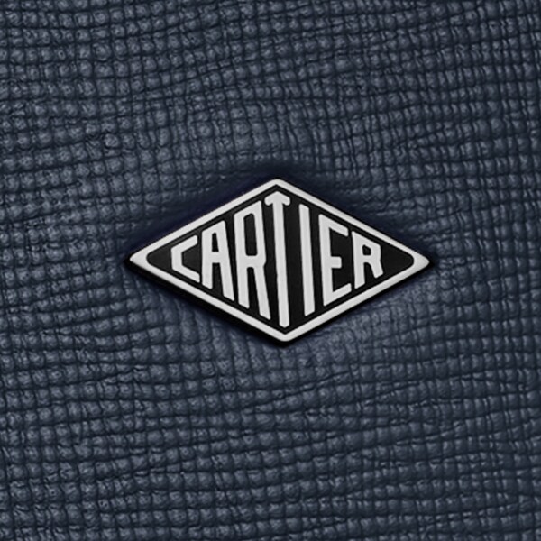 公事包，Losange 海軍藍色粒面小牛皮，鍍鈀飾面及琺瑯