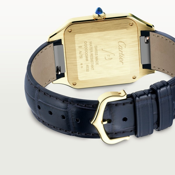 Santos-Dumont 腕錶 大型款，石英機芯，黃金，皮革