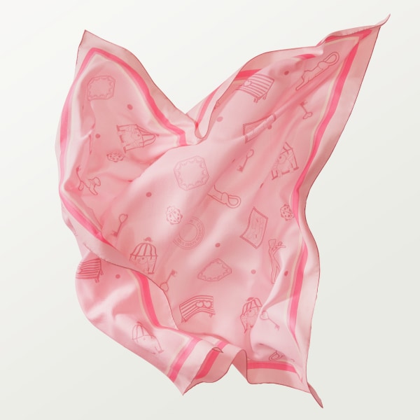 Diabolo de Cartier shawl Cashmere and pink silk