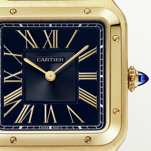 Santos-Dumont 腕錶 大型款，石英機芯，黃金，皮革