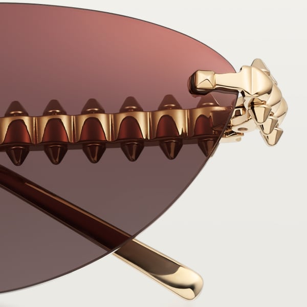 Clash de Cartier 太陽眼鏡 光滑金色飾面金屬，灰色鏡片