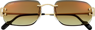 Signature C de Cartier 太陽眼鏡 光滑金色飾面金屬，棕色鏡片