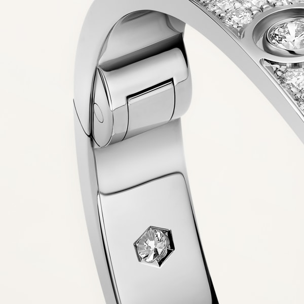 Love bracelet, classic model, paved, 10 diamonds White gold, diamonds