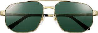 Santos de Cartier Sunglasses Smooth and brushed golden-finish metal, green lenses