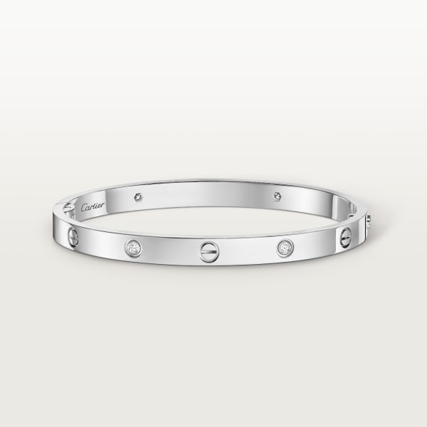Love bracelet, medium model, 4 diamonds White gold, diamonds
