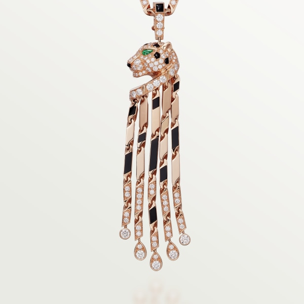 Panthère de Cartier 項鏈 玫瑰金，縞瑪瑙，祖母綠，鑽石