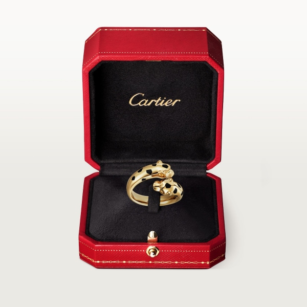 Panthère de Cartier ring Yellow gold, tsavorite garnets, lacquer