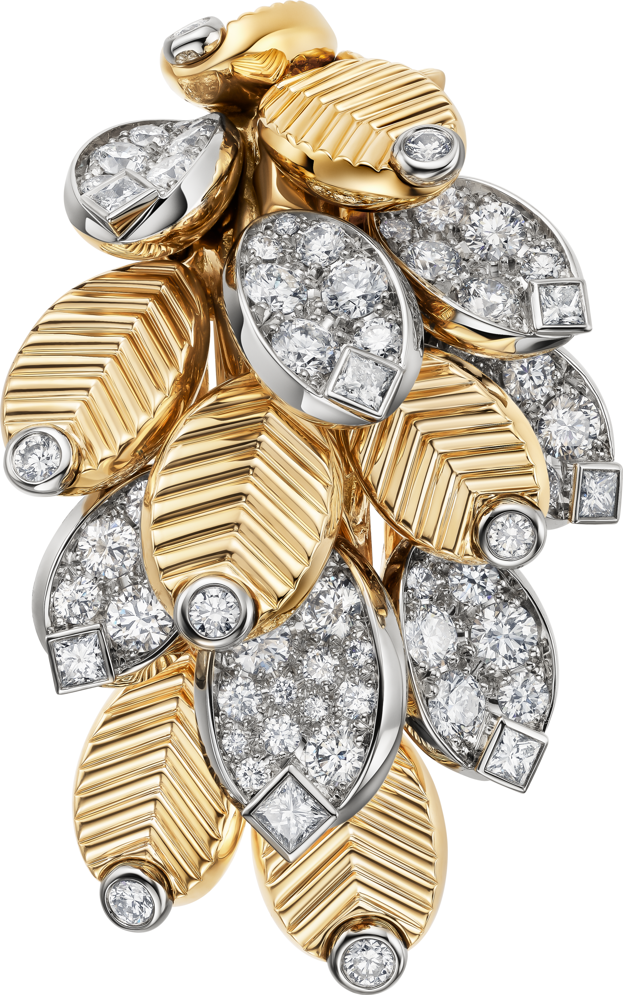 Grain de Café broochYellow gold, platinum, diamonds