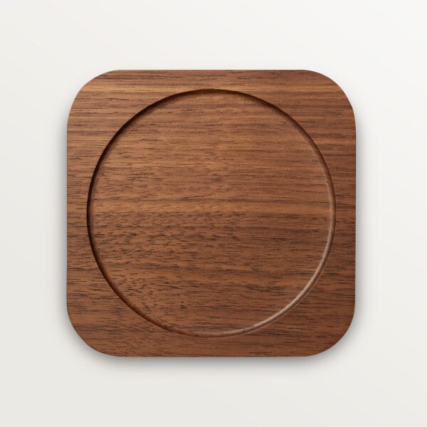 Santos de Cartier set of 2 glasses and 2 coasters Crystal and walnut wood