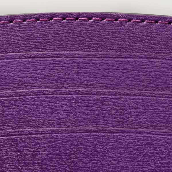 Panthère de Cartier 卡片夾 紫色小牛皮，金色飾面