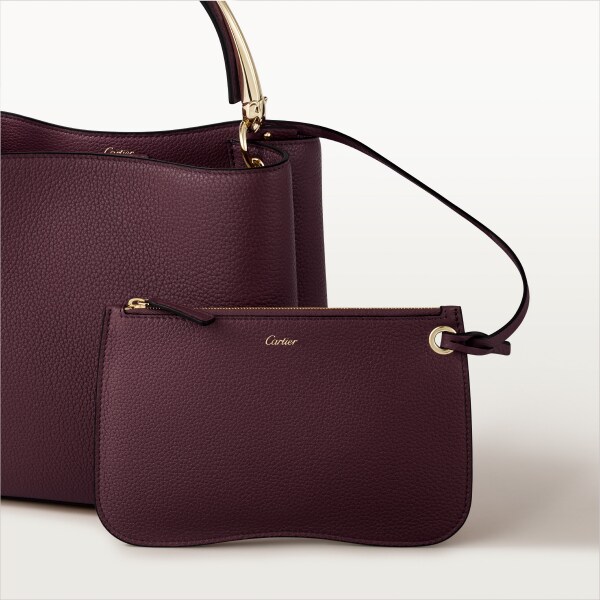 手袋，小型款，Panthère Double de Cartier 紫紅色粒面小牛皮